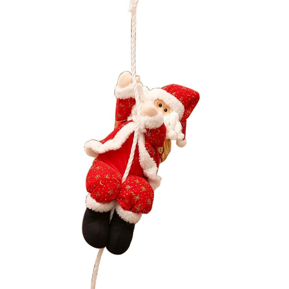 30CM Santa Claus Climbing Rope Ladder Plush Doll Christmas Decoration Pendant Figurine Hanging Ornament Xmas Tree New Year Decor