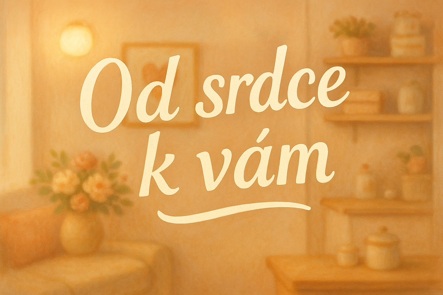 název Od srdce k vám, v pozadí příjemné prostředí